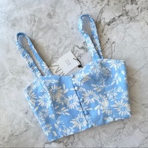 🏝 New 🌼 Zara Floral Crop Top (Size XS)